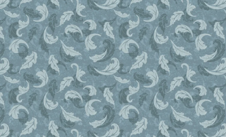 FALLING LEAVES DAMASK DENIM