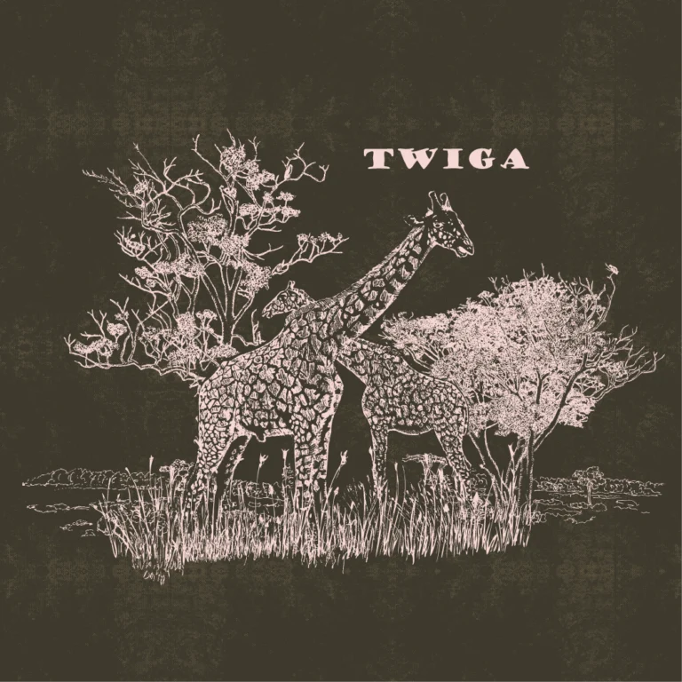 SAFARI WANYAMA SINGLES GIRAFFES CHARCOAL WITH PETAL