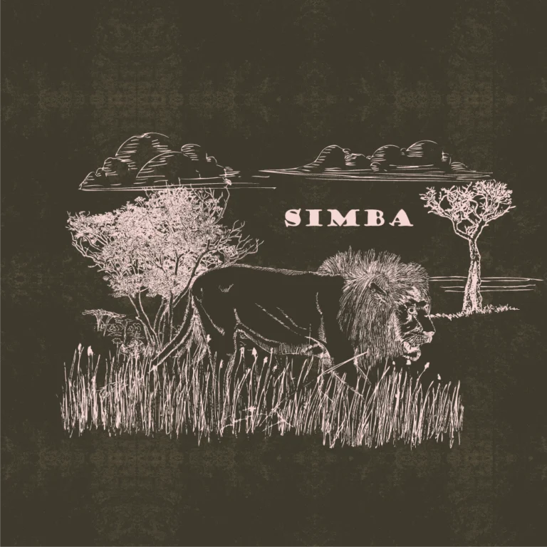 SAFARI WANYAMA SINGLES LION CHARCOAL WITH PETAL