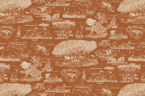 SAFARI WANYAMA TOILE CLAY WITH CREAM