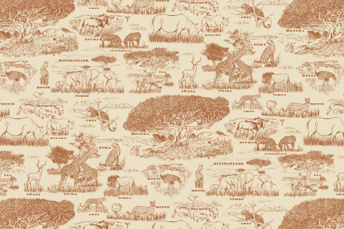 SAFARI WANYAMA TOILE CREAM WITH CLAY