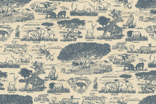 SAFARI WANYAMA TOILE CREAM WITH DENIM