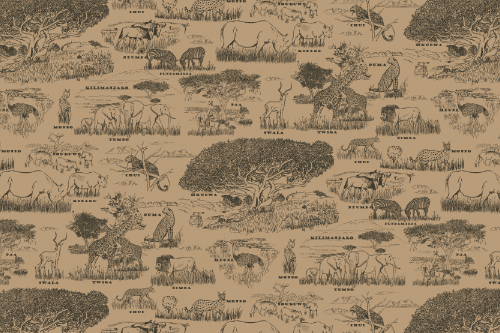 SAFARI WANYAMA TOILE KHAKI WITH CHARCOAL