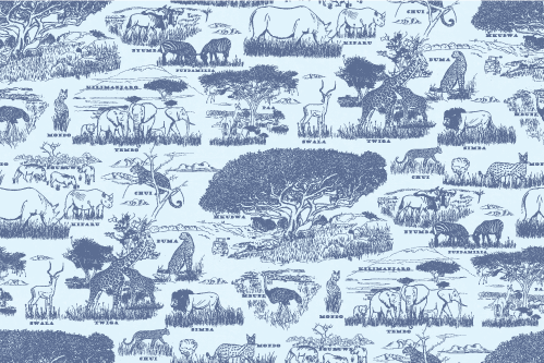 SAFARI WANYAMA TOILE POOL WITH BLUE NOVA