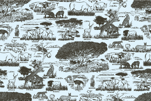 SAFARI WANYAMA TOILE POOL WITH CHARCOAL