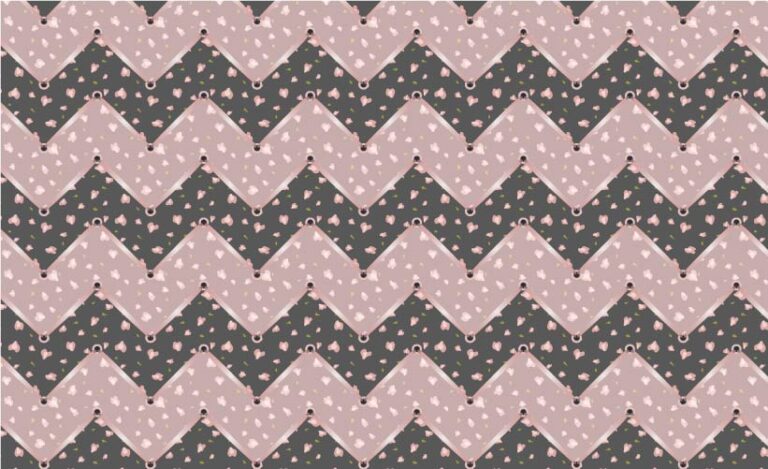 sURFACE PATTERN DESIGN-COTTAGE GARDEN MIDNIGHT DITZY ZIGZAG